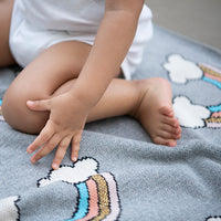 Rainbow Organic Cotton Baby Blanket and Burp Cloth Set