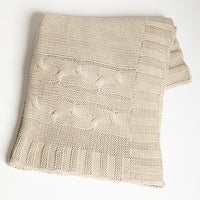 Classic Organic Cotton Knit Throw Blanket