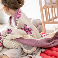Butterfly Organic Cotton Baby Blanket and Burp Cloth Set