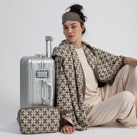 Chains Organic Cotton Travel Blanket and Eye Mask Set