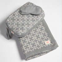 Chains Organic Cotton Travel Blanket and Eye Mask Set
