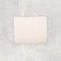 Washed Chevron Organic Cotton Knit Throw Blanket