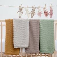 Panache Infant Baby Blanket Bonnet Set - Stone