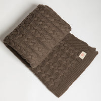 Double Cable Organic Cotton Throw Blanket