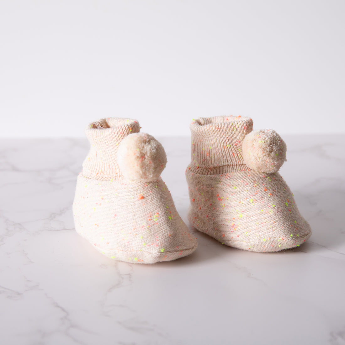 Pom Pom Baby Bootie Multi Melange