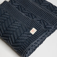 Washed Chevron Organic Cotton Knit Throw Blanket