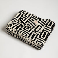 Galaxy Organic Cotton Throw Blanket - Black/Natural