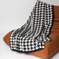 Houndstooth Organic Cotton Throw Blanket - Black/Natural