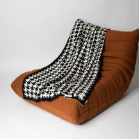 Houndstooth Organic Cotton Throw Blanket - Black/Natural