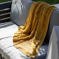 Washed Chevron Organic Cotton Knit Throw Blanket