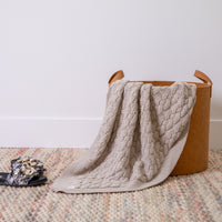 Double Cable Organic Cotton Throw Blanket