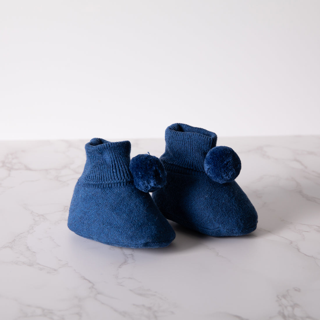 Pom Pom Baby Bootie Navy