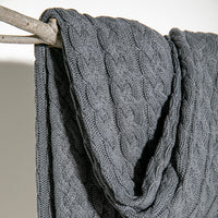 Double Cable Organic Cotton Throw Blanket