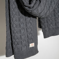 Double Cable Organic Cotton Throw Blanket