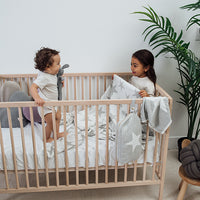 Stars Organic Cotton Baby Blanket and Burp Cloth Set