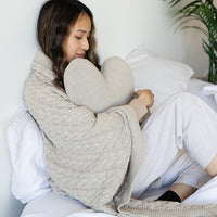 Double Cable Organic Cotton Throw Blanket