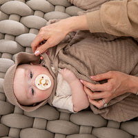 Panache Infant Baby Blanket Bonnet Set - Stone
