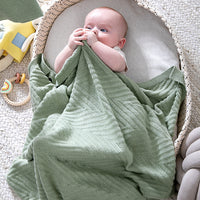 Panache Infant Baby Blanket Bonnet Set - Stone