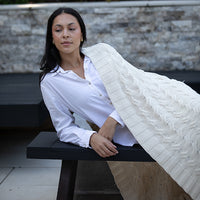 Chunky Cable Organic Cotton Throw Blanket