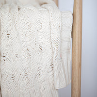 Chunky Cable Organic Cotton Throw Blanket