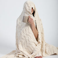 Chunky Cable Organic Cotton Throw Blanket