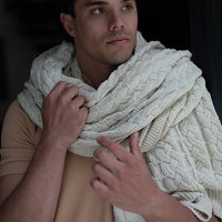 Double Cable Organic Cotton Throw Blanket