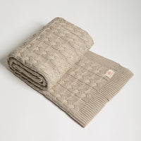 Double Cable Organic Cotton Throw Blanket