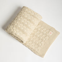 Double Cable Organic Cotton Throw Blanket