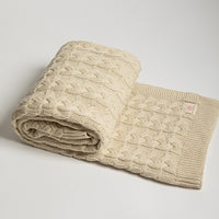 Double Cable Organic Cotton Throw Blanket