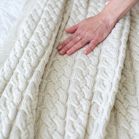 Double Cable Organic Cotton Throw Blanket