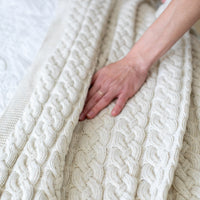 Double Cable Organic Cotton Throw Blanket