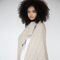 Double Cable Organic Cotton Throw Blanket