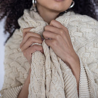 Double Cable Organic Cotton Throw Blanket