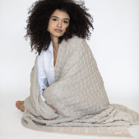 Double Cable Organic Cotton Throw Blanket