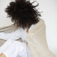 Double Cable Organic Cotton Throw Blanket