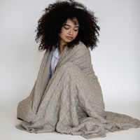 Double Cable Organic Cotton Throw Blanket