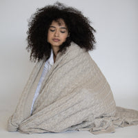 Double Cable Organic Cotton Throw Blanket