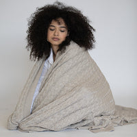 Double Cable Organic Cotton Throw Blanket
