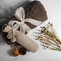 Double Cable Organic Cotton Throw Blanket