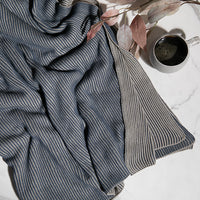 Ribbed Organic Cotton Knit Throw Blanket