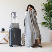 Shades Organic Cotton Travel Blanket and Eye Mask Set