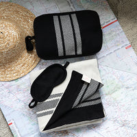 Stripe Organic Cotton Travel Blanket and Eye Mask Set