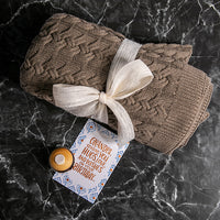 Double Cable Organic Cotton Throw Blanket