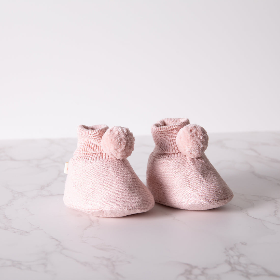 Pom Pom Pink Baby Bootie