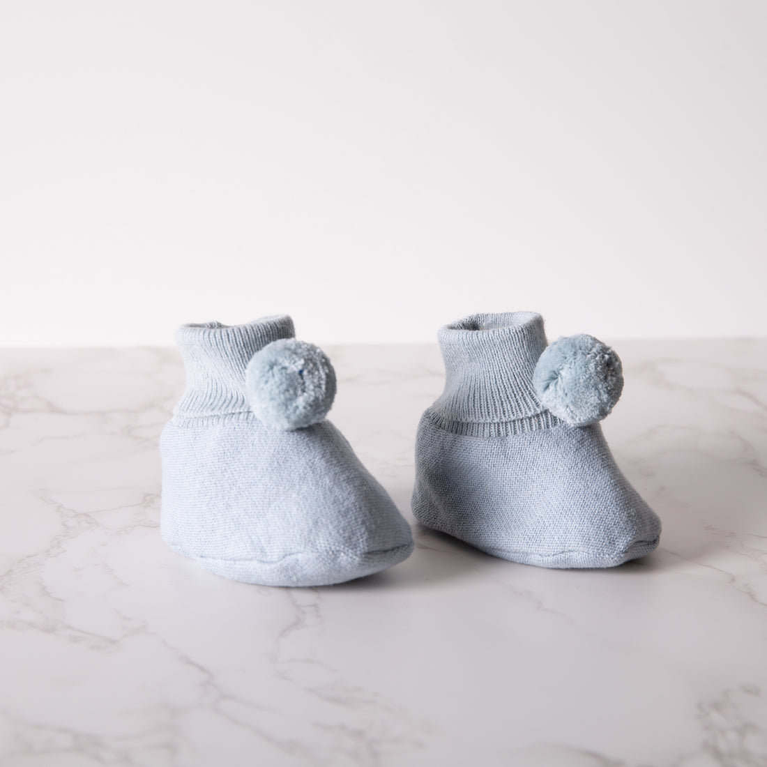 Pom Pom Baby Bootie Sky Blue