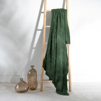 Washed Chevron Organic Cotton Knit Throw Blanket