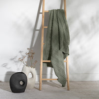 Washed Chevron Organic Cotton Knit Throw Blanket