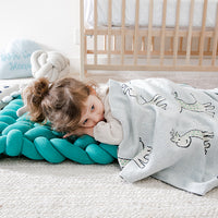 Petite Giraffe Organic Cotton Baby Blanket and Burp Cloth Set