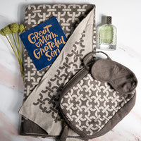 Chains Organic Cotton Travel Blanket and Eye Mask Set