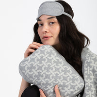 Chains Organic Cotton Travel Blanket and Eye Mask Set